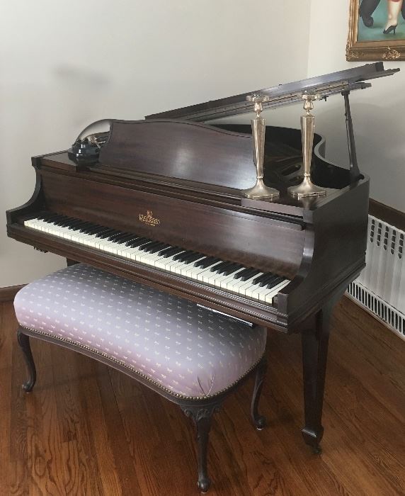 Janssen baby grand piano with player piano installed
