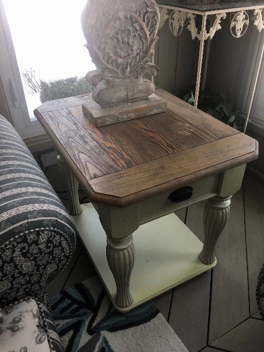 Country French Coffee & end tables & matching dining set