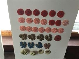 1940's and 50's pairs of curtain pin backs