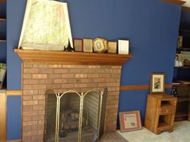 Map, Picture Frames, Fireplace Screen, End Table