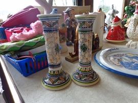 Hand Painted Portugal Candle Sticks
