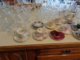 Crystal Stemware, Tea Cup Sets