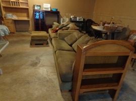 American Signature Sofa, Love Seat, Ottoman, Black & Decker Leaf Blower