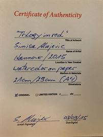 Original Water Color by Sinisa Alujevic.