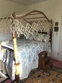 Perky ‘s bedroom, maple cannonball bed circa 1840 belonged to Carlie’s great grandmother