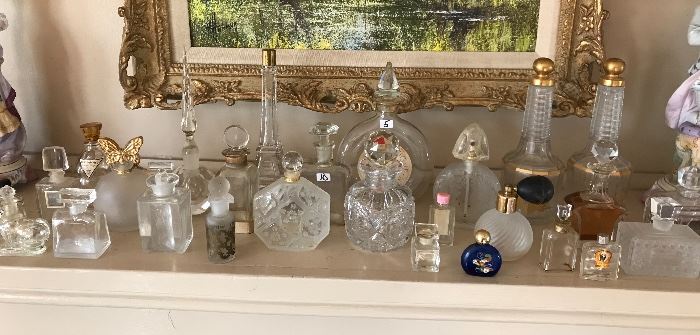  A wonderful  collection of perfume bottles including Baccarat, Lilique,  Christian Dior, and much more !