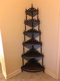 I beautiful six tiered Victorian corner cabinet