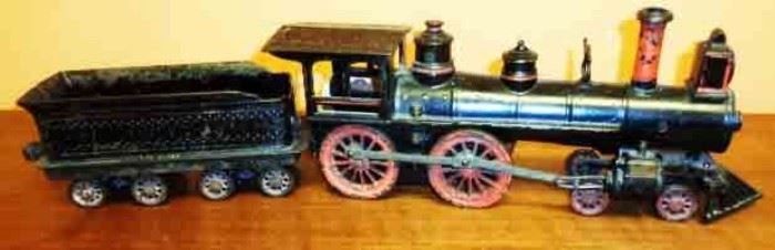Vintage Cast Iron Locomotive and Coal Car