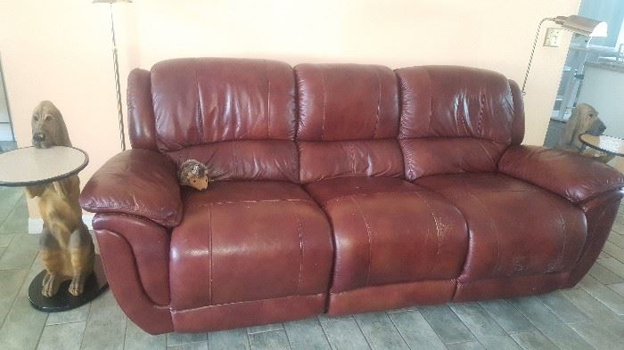 Leather Couch with Recliners on each end