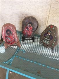 Painted rocks with stands