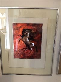 E. Fred Anderson Print     Modern Mid Century Stallion Horse