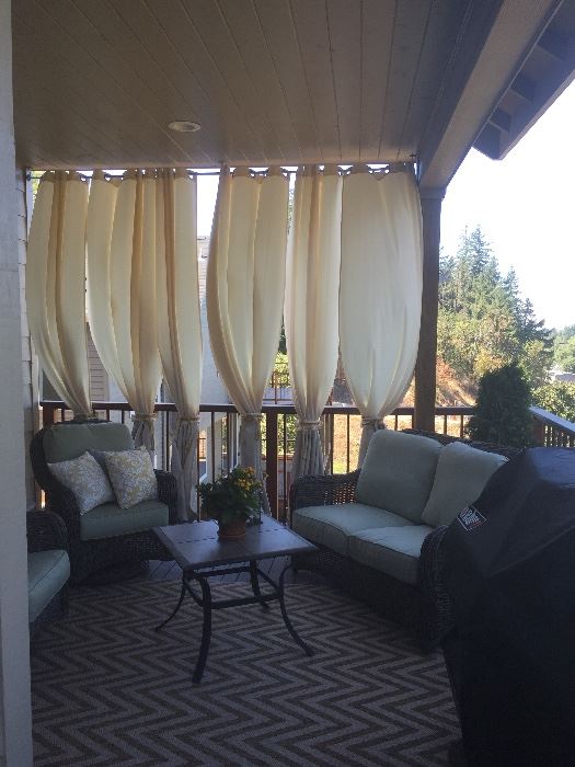 Patio Curtains and patio furniture from Emerald Spa