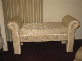 Scrolled Arms Settee Loveseat Storage Bed Bench