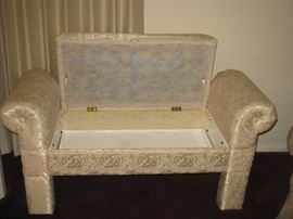 Scrolled Arms Settee Loveseat Storage Bed Bench