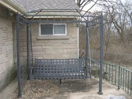 Outdoor Wrought Iron Canopy Swing