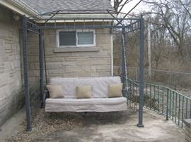 Outdoor Wrought Iron Canopy Swing
