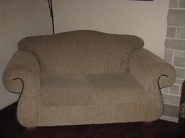 Beautiful Brown/Cream Tweed Loveseat