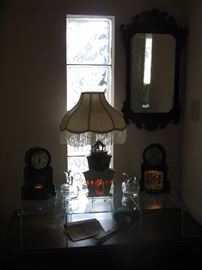 Mastercrafters Bakelite boy & girl swinging # 551, fireplace - #252 & boy ringing church bell (all in very good working condition