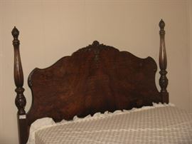 Antique 3 Piece Walnut & Burl Wood BR Set