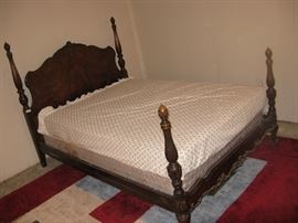 Antique 3 Piece Walnut & Burl Wood BR Set