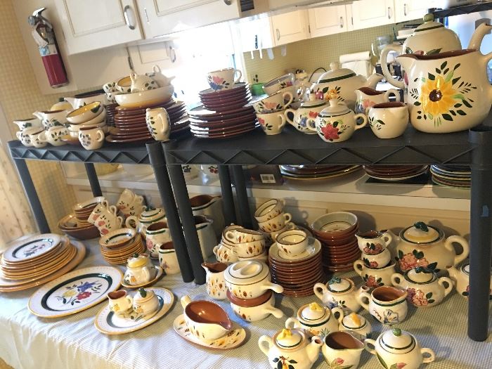Stangl pottery, blueberry, fruit and garden, and many more..