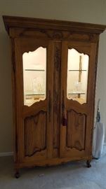 Lighted 7' Armoire with Glass Shelves