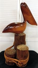 Carved Wooden Pelican 