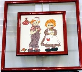 Raggedy Ann and Andy Framed Picture