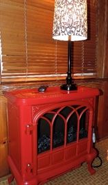 Electric Fireplace and Lamp