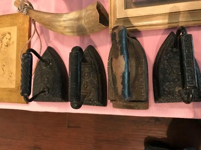 Antique Sadirons- Signed
