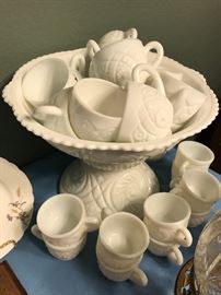 Imperial Glass Milk Glass Punch Bowl