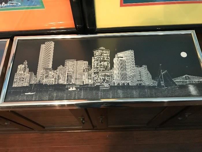 San Francisco Black and White Print Mid Modern