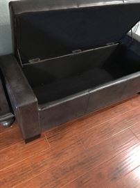 Leather Storage Chest/ Ottoman