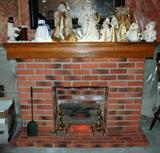 Custom-made fireplace bar/storage