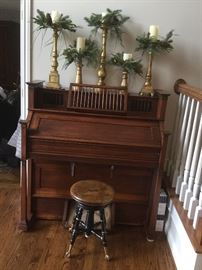 Beautiful Antique Organ and stool.