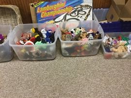 Tubs of Beanie Babies.