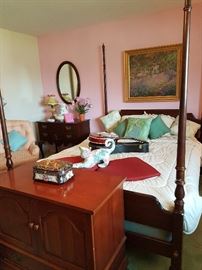 Lane Cedar Blanket/Hope Chest Deep, Rocker Side Chair, Poster Bed