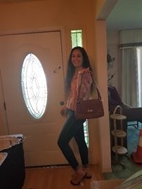 Via Seta top, Purse is Coach, Jeans NFS