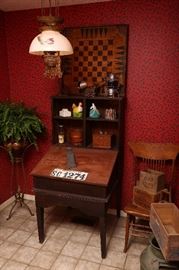 Old plantation desk showing a few rarities.