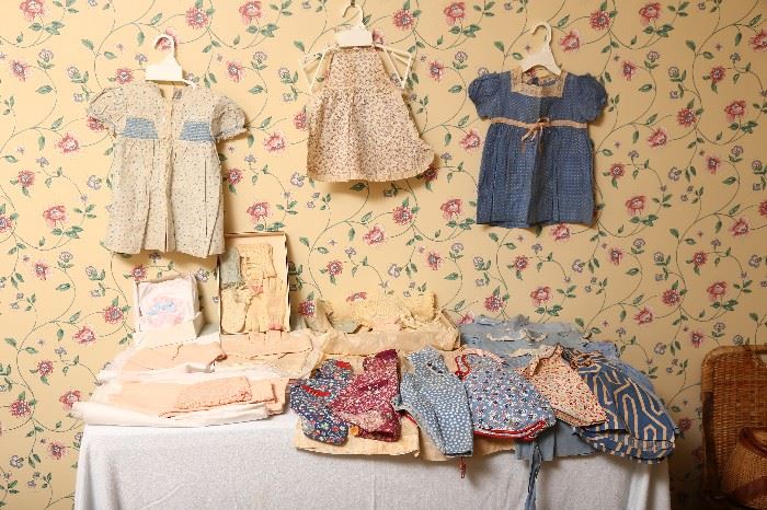 Wonderful collection of handmade baby clothes.