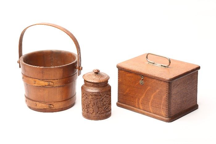 Group of wooden antiques.
