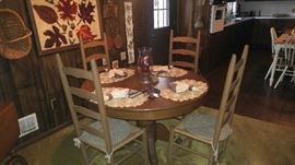 Round Oak antique table