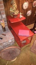 Mid-century modern end table & matching coffee table painted



