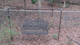Wrought iron swing and frame