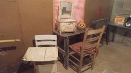 Old Pine Furniture in the basement