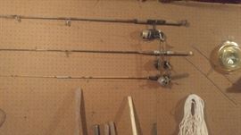 Vintage fishing poles