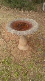 Vintage concrete bird bath