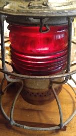 Antique red railroad Lantern