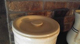 Miali pottery crock with top 