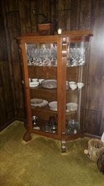 Cabinet full of Lenox Montclair China and for Fostoria Platinum rimmed stemware
